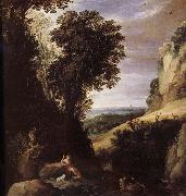 Paul Brill Paysage avec Saint Jean-Baptiste oil painting on canvas